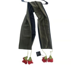 LOLAT Women Olive Green Navy Floral Scarf